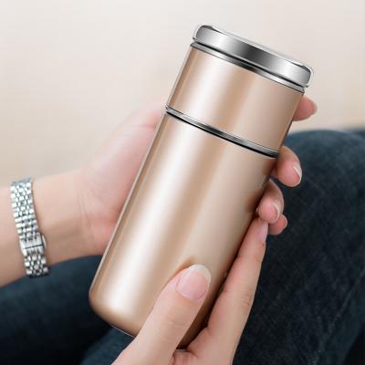 茶水分離杯便攜男士辦公泡茶水杯雙層玻璃杯創意商務禮品杯子定制
